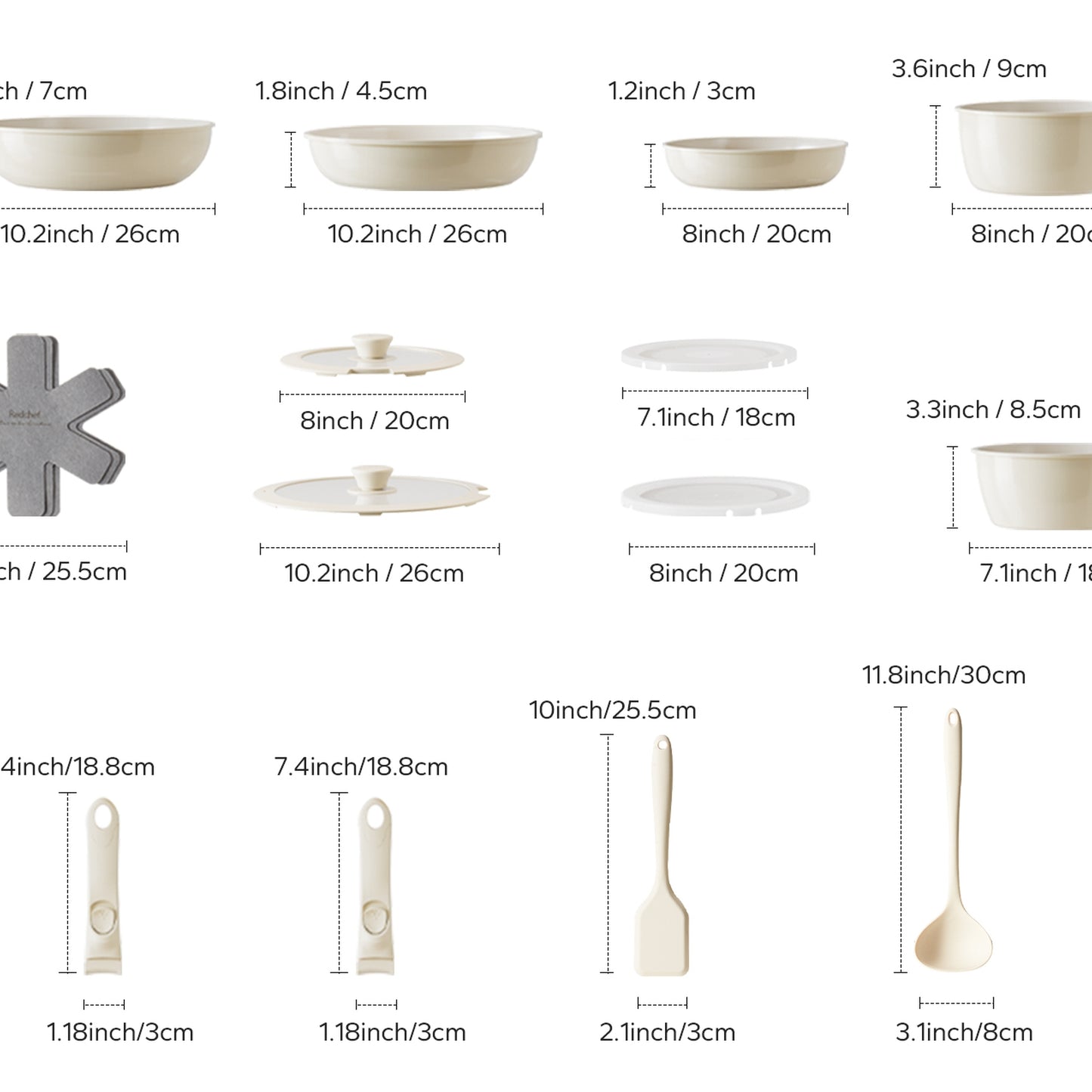 Genio Ceramic Cookware Set 16Pcs