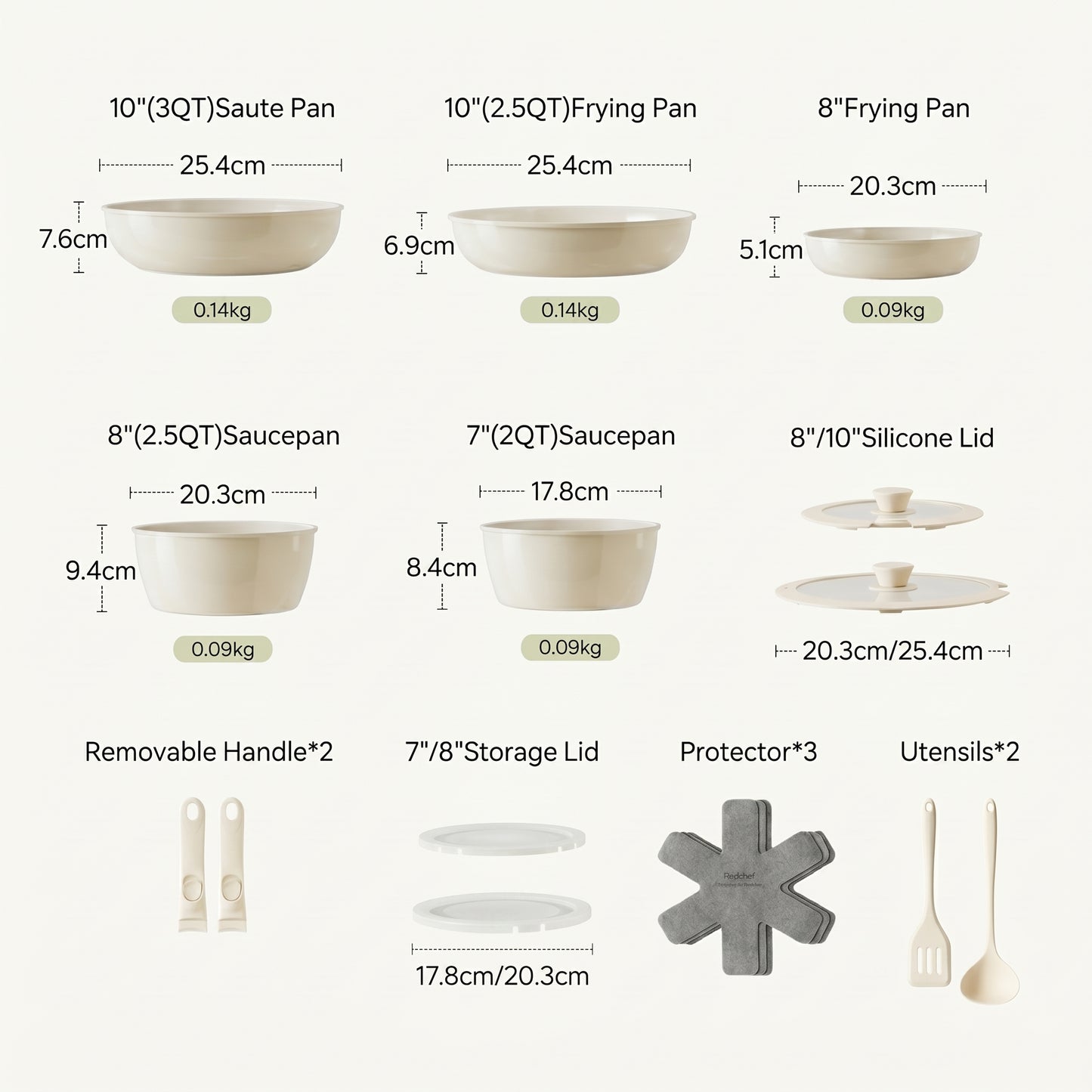 Genio Ceramic Cookware Set 16Pcs