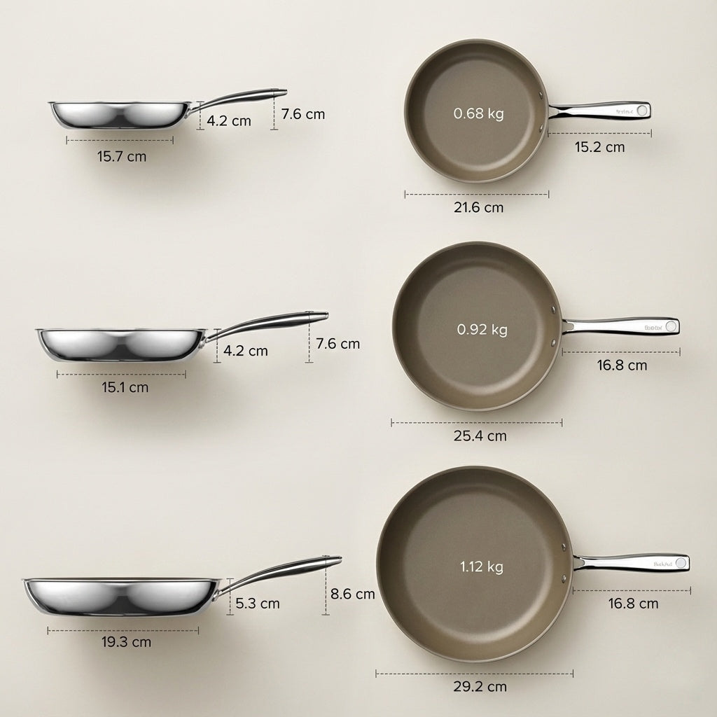 Triply SS Titanium-Ceramic Pan