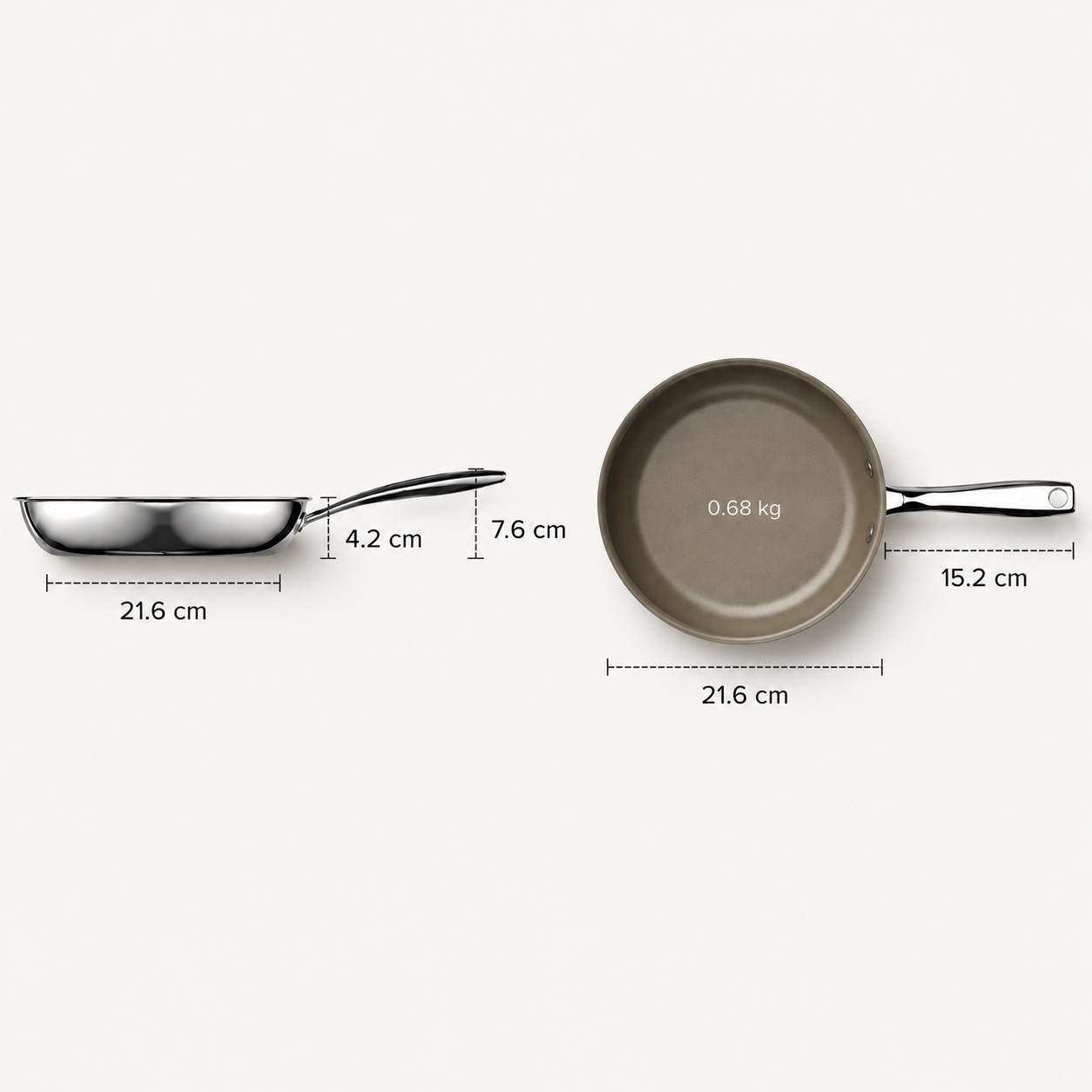 Triply SS Titanium-Ceramic Pan