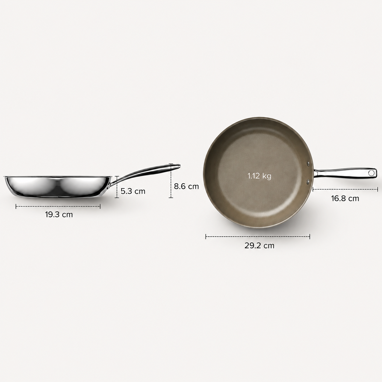 Triply SS Titanium-Ceramic Pan