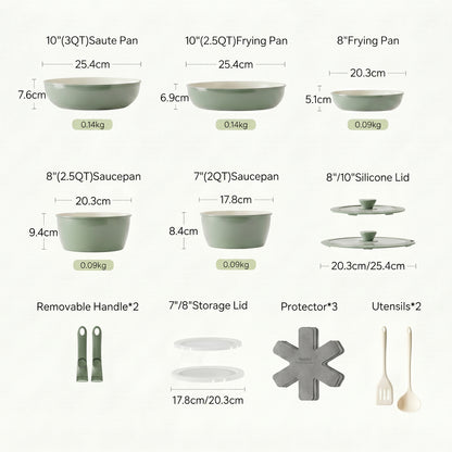 Genio Ceramic Cookware Set 16Pcs
