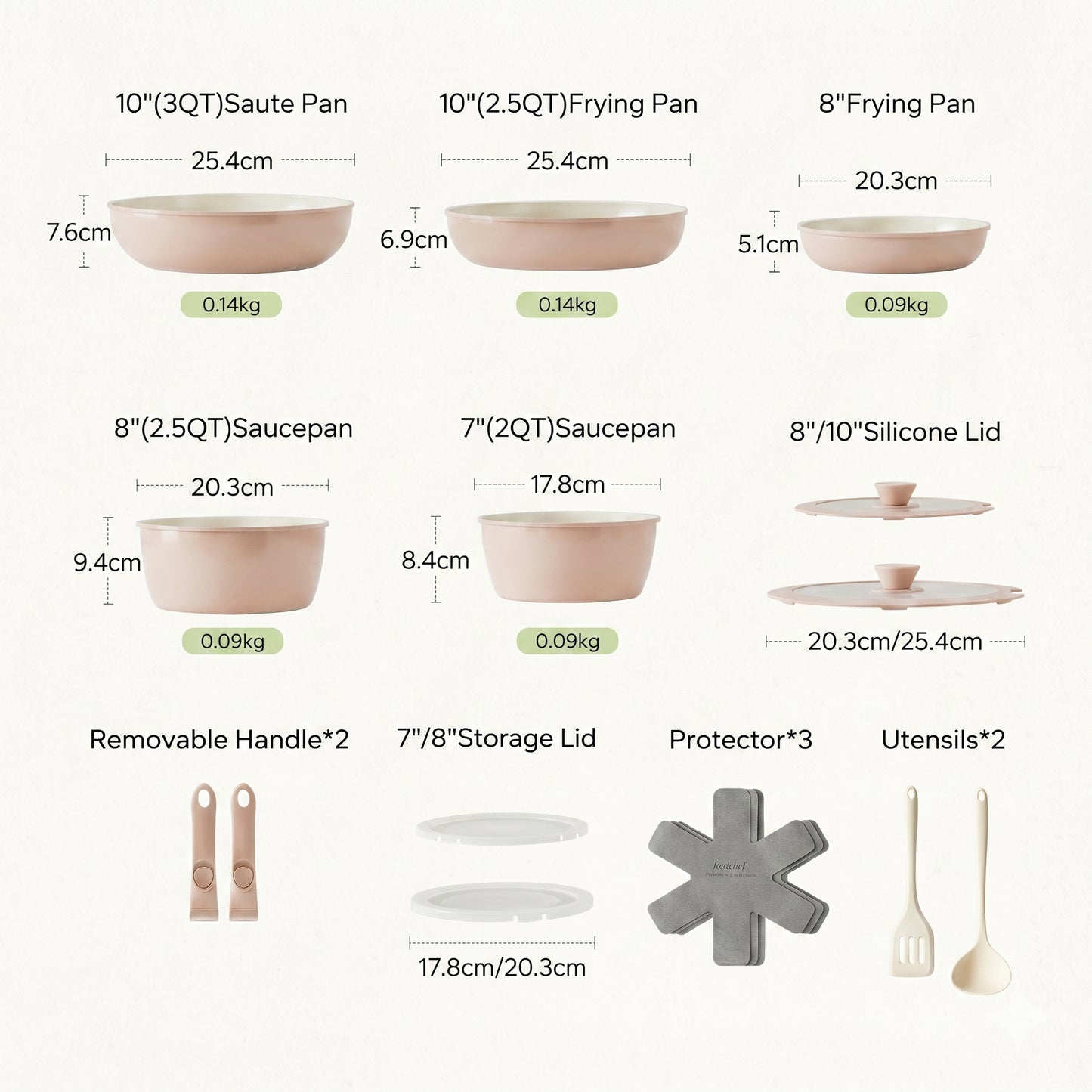 Genio Ceramic Cookware Set 16Pcs